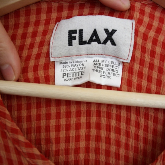 FLAX Red Gingham Checked short dress ButtonTunicS - Picture 9 of 9